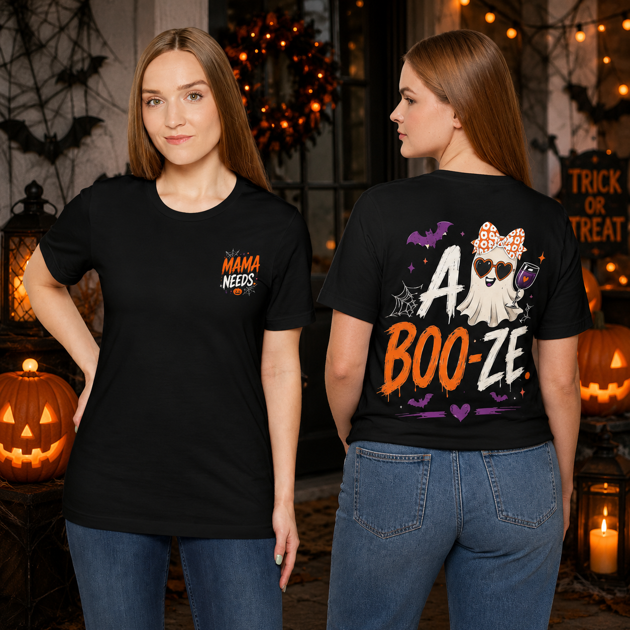 Halloween Ghost Tee — “Fueled by Coffee & Bad Decisions” Graphic T-Shirt