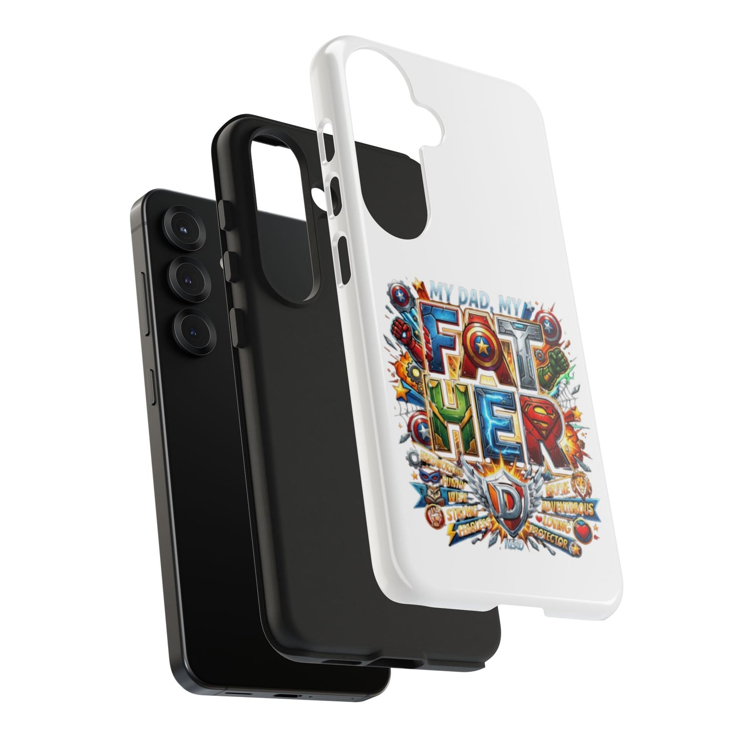 Tough Phone Case — 'My Dad, My Father' Superhero Collage Protective Cover