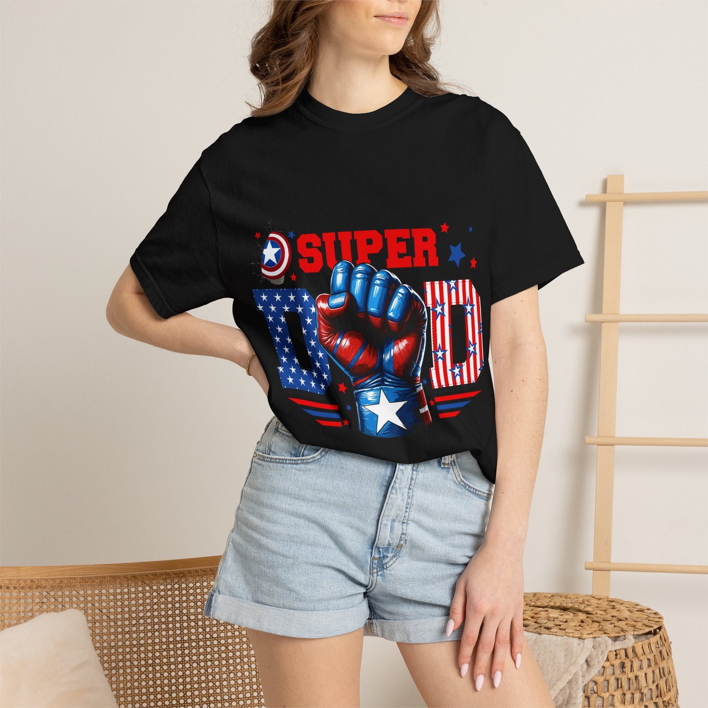 Super Dad Patriotic T-Shirt — American Flag Fist Father’s Day Tee