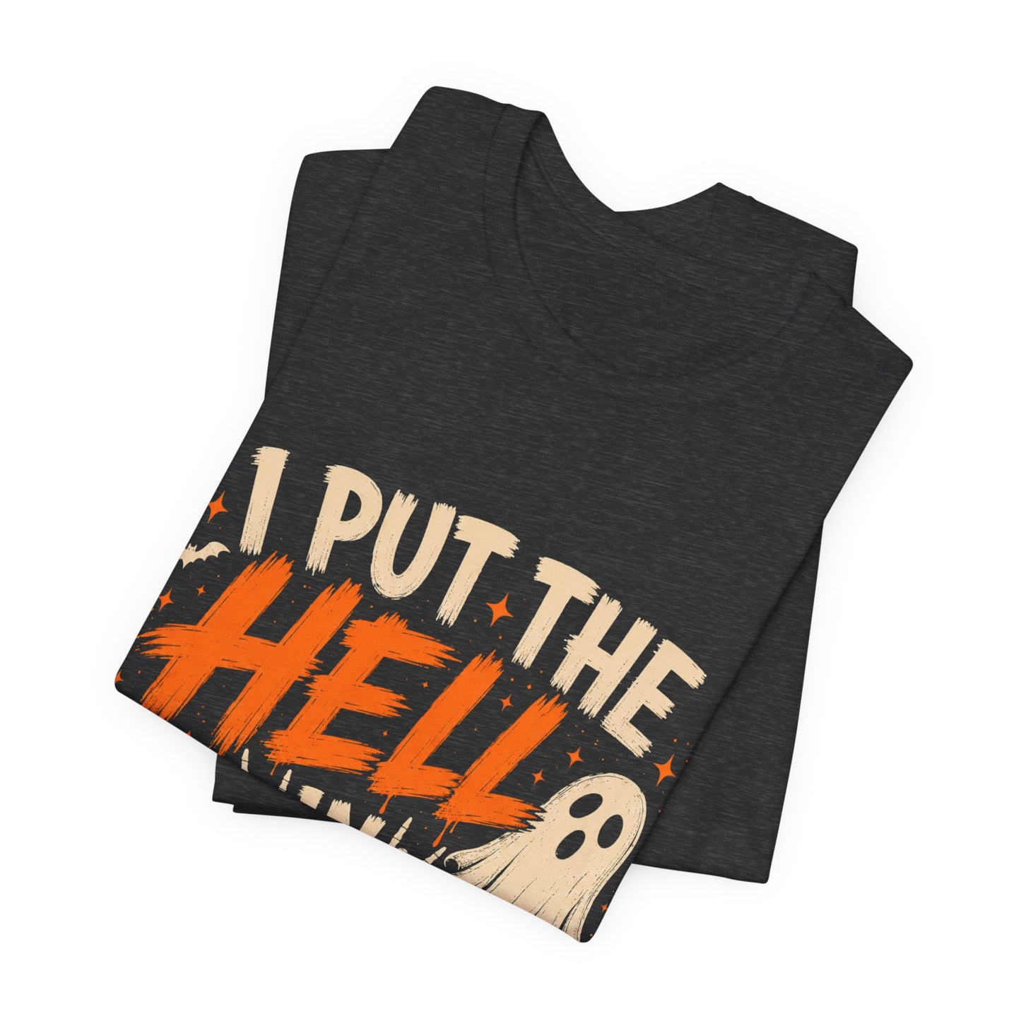 Halloween T-Shirt - "I Put the Hell in Halloween" Ghost Graphic Tee