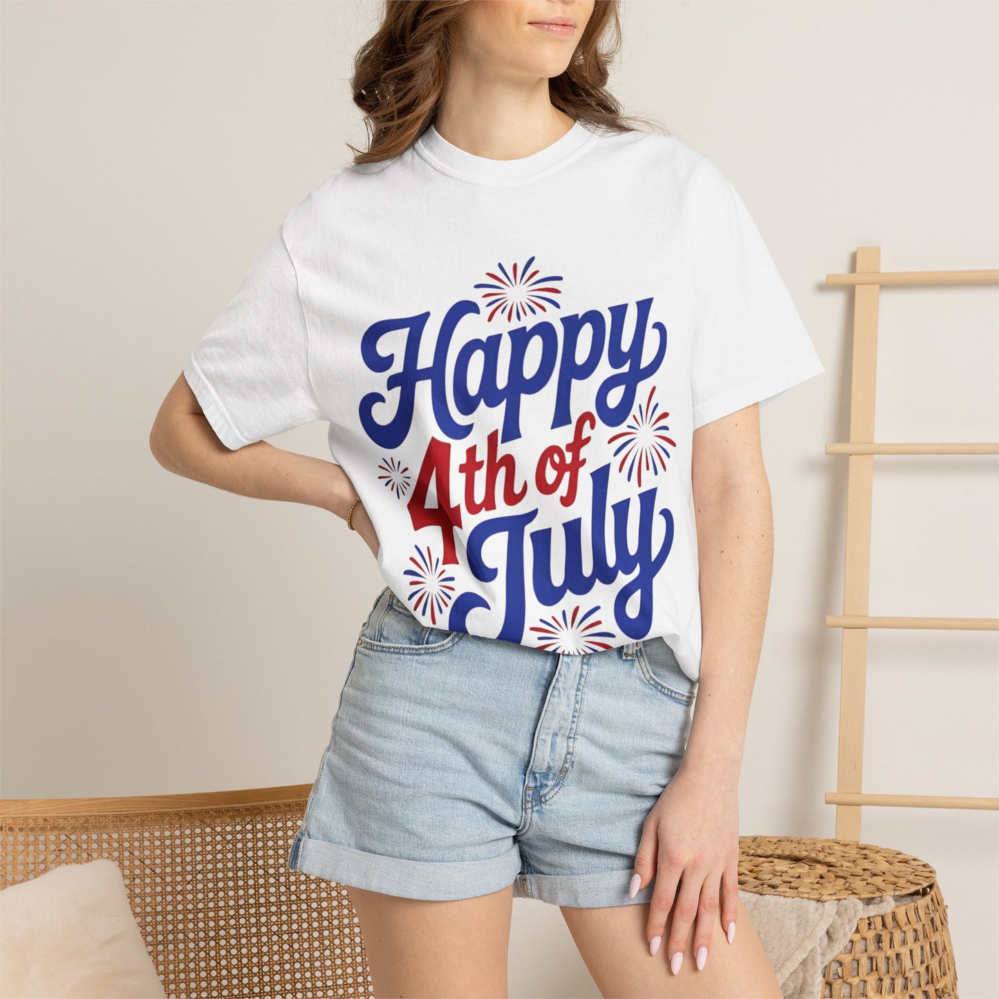 Happy 4th of July T-Shirt — Patriotic Fireworks Tee