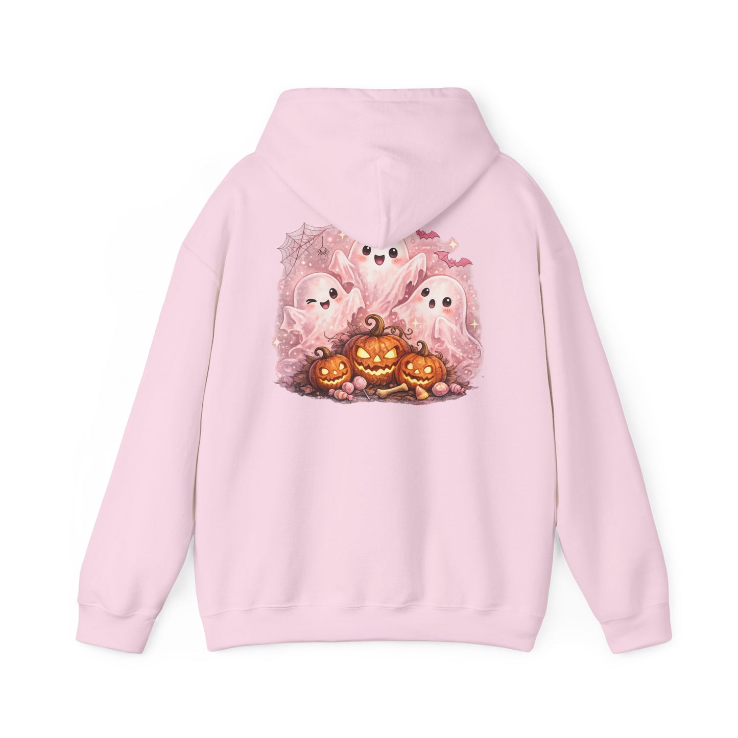 Cute Pink Ghosts & Jack-O'-Lantern Halloween Sweatshirt