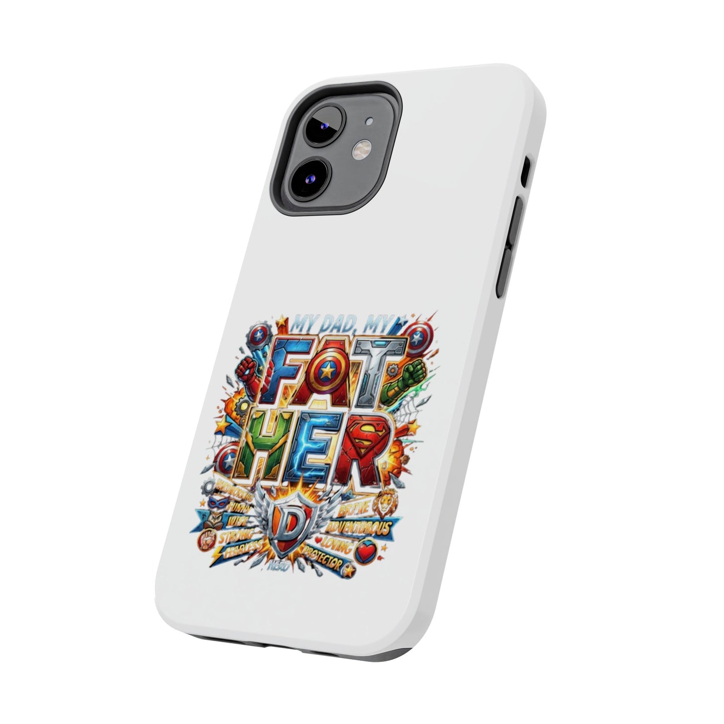 Tough Phone Case — 'My Dad, My Father' Superhero Collage Protective Cover