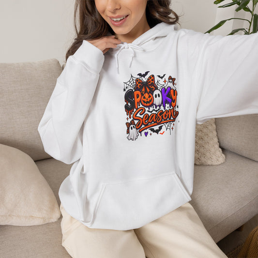 Halloween Hoodie - 'Spooky Season' Pumpkin & Witch Graphic Hooded Sweatshirt