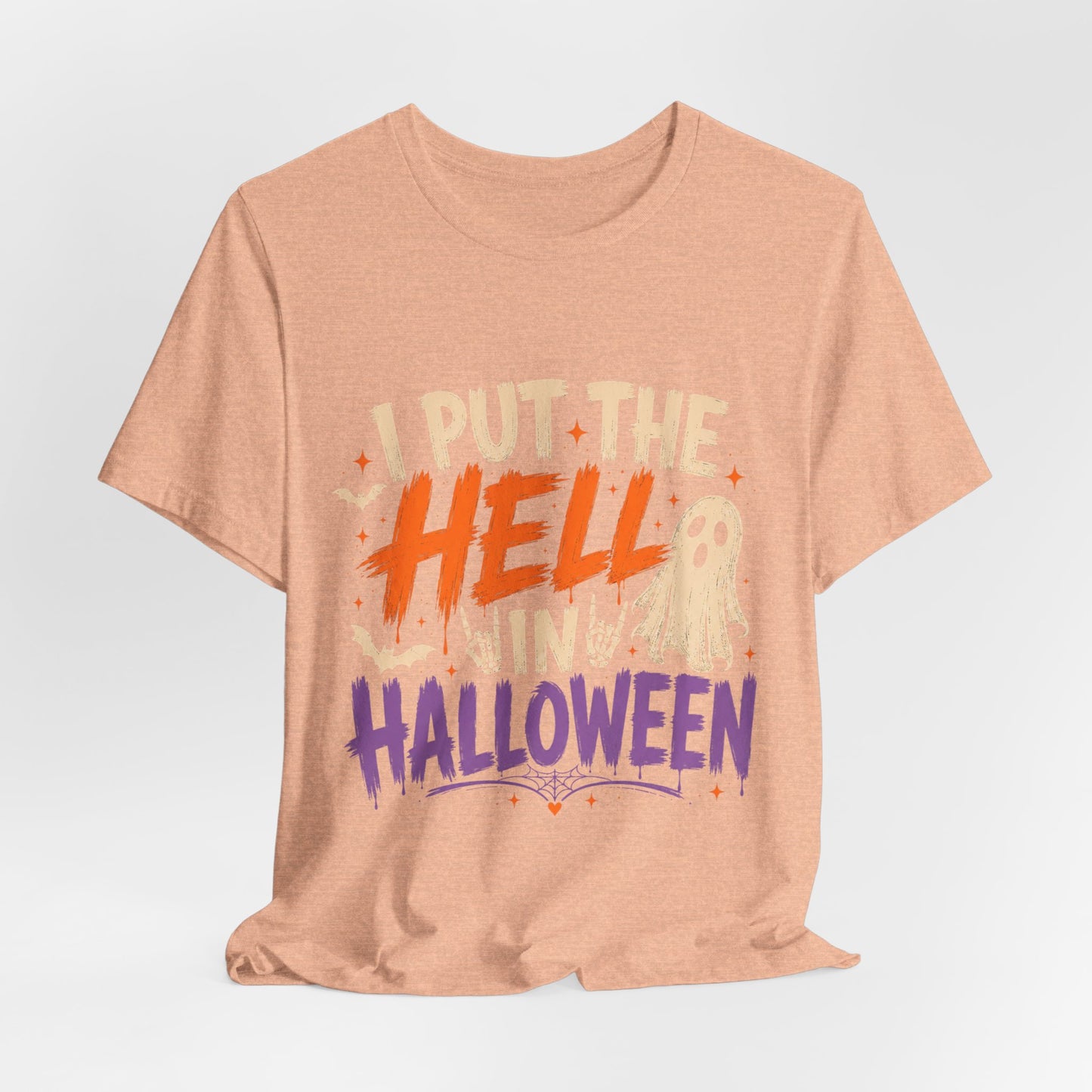 Halloween T-Shirt - "I Put the Hell in Halloween" Ghost Graphic Tee
