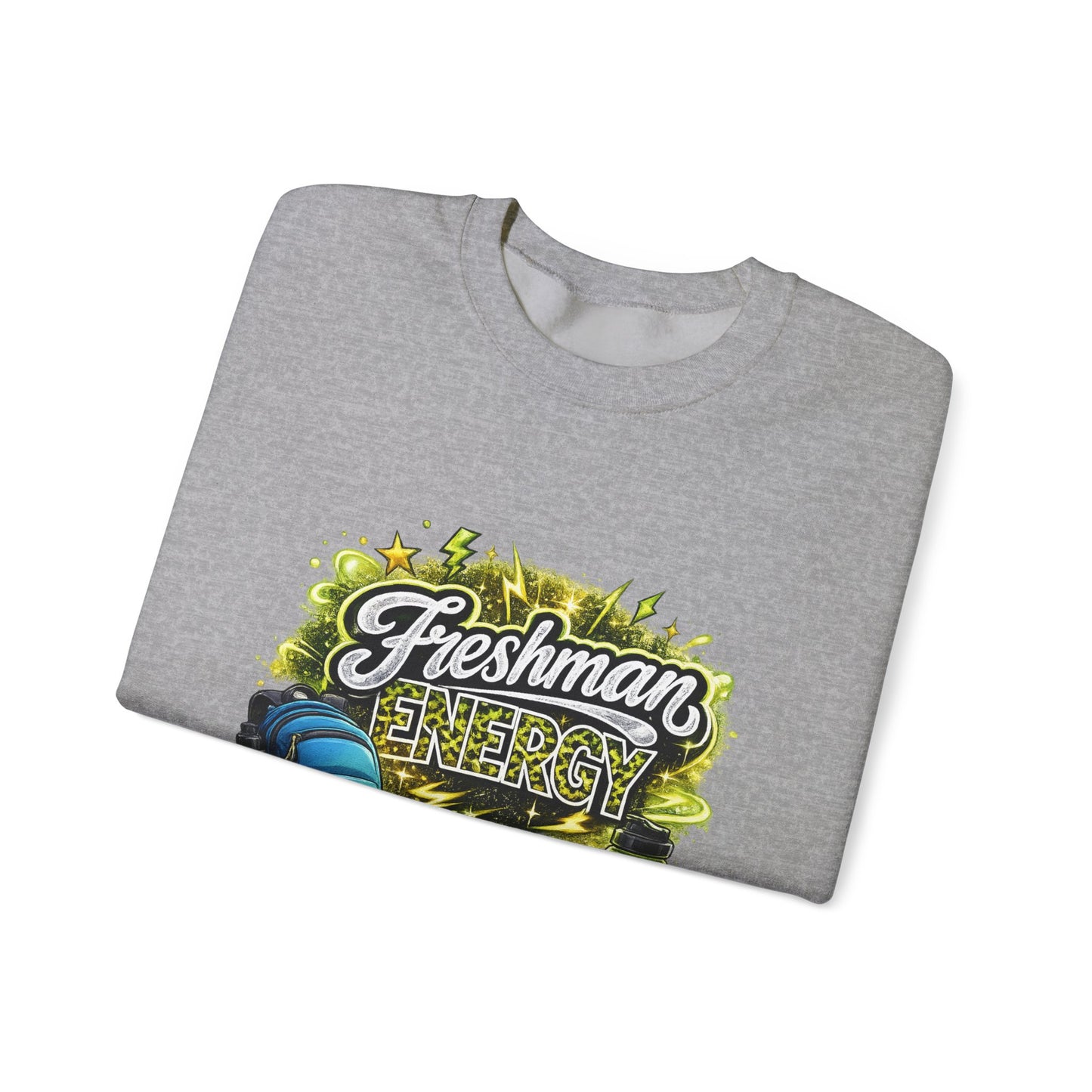 Freshman Energy Crewneck Sweatshirt — College Back-to-School Graphic Sweatshirt
