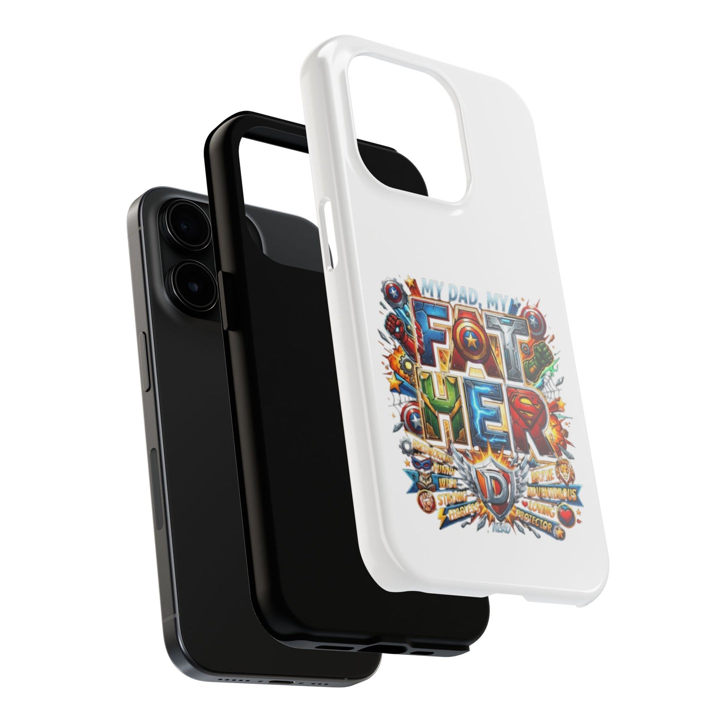 Tough Phone Case — 'My Dad, My Father' Superhero Collage Protective Cover
