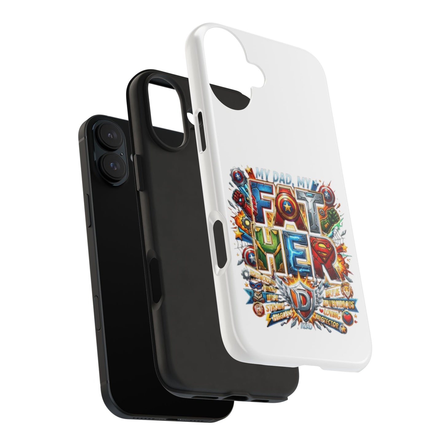 Tough Phone Case — 'My Dad, My Father' Superhero Collage Protective Cover