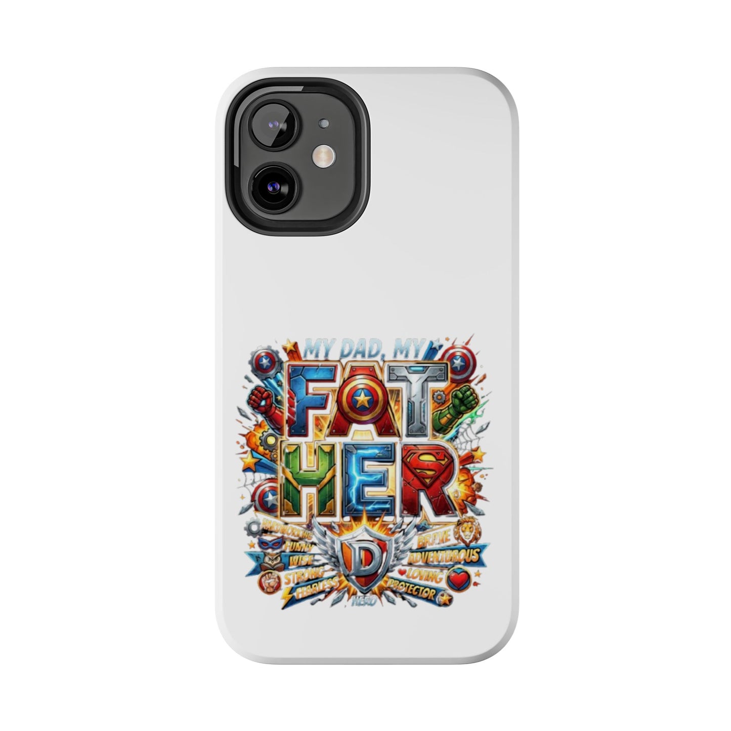 Tough Phone Case — 'My Dad, My Father' Superhero Collage Protective Cover