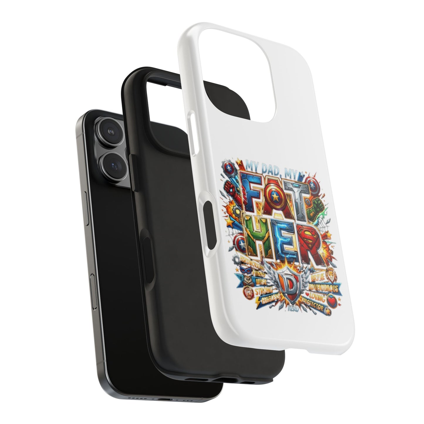 Tough Phone Case — 'My Dad, My Father' Superhero Collage Protective Cover