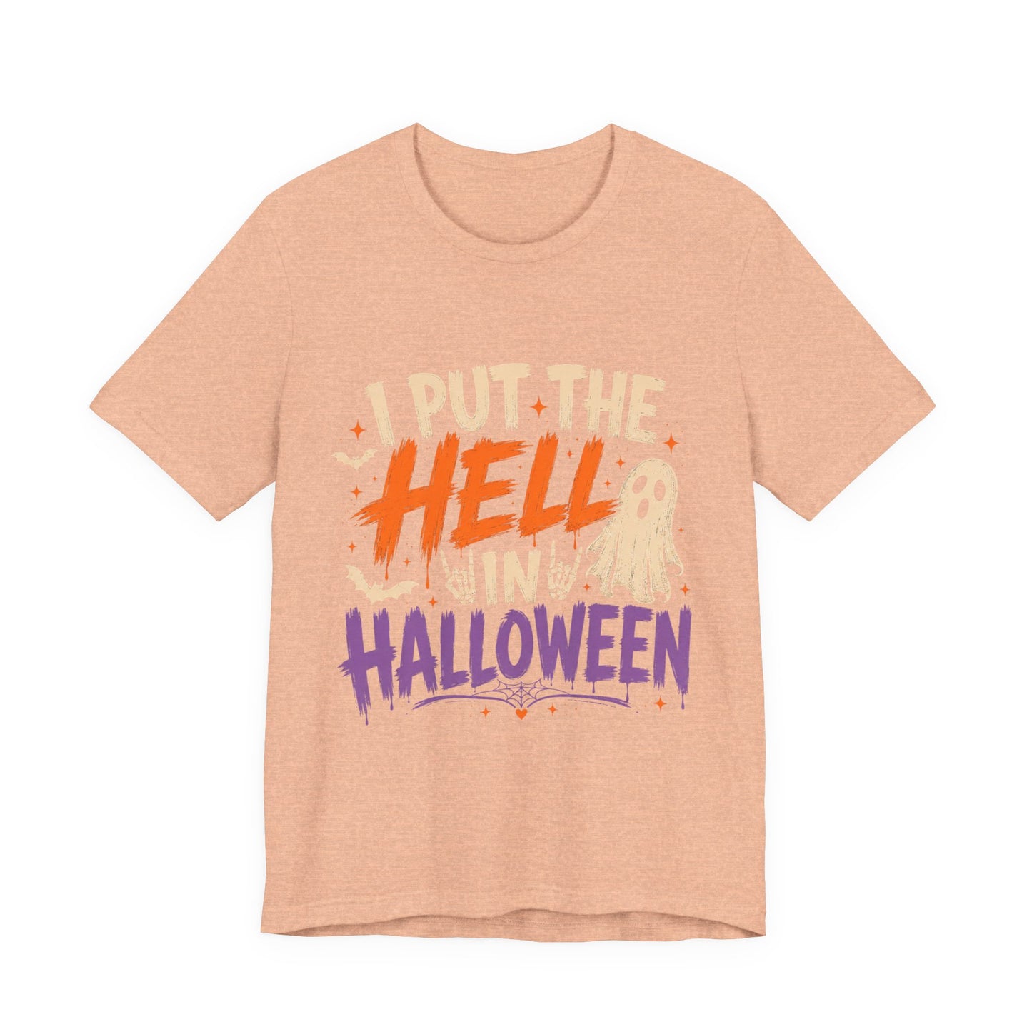 Halloween T-Shirt - "I Put the Hell in Halloween" Ghost Graphic Tee