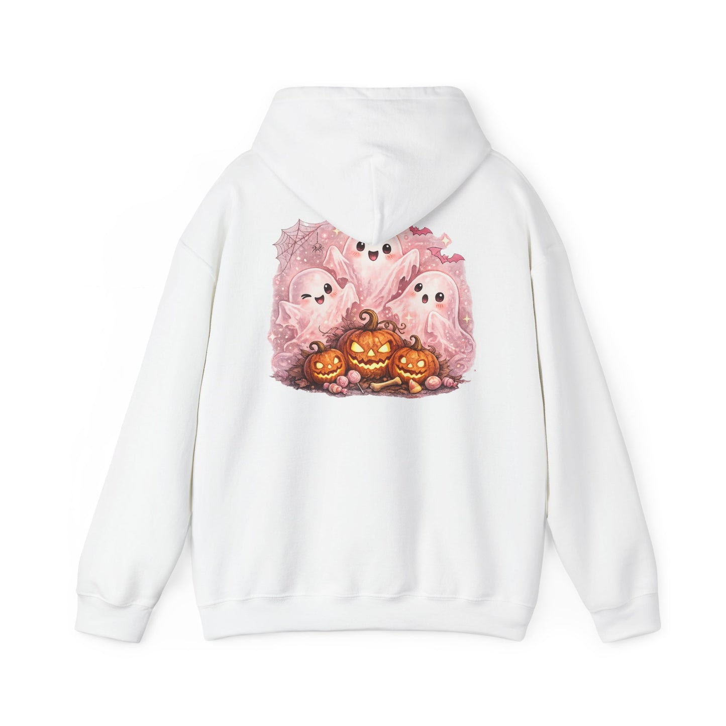 Cute Pink Ghosts & Jack-O'-Lantern Halloween Sweatshirt