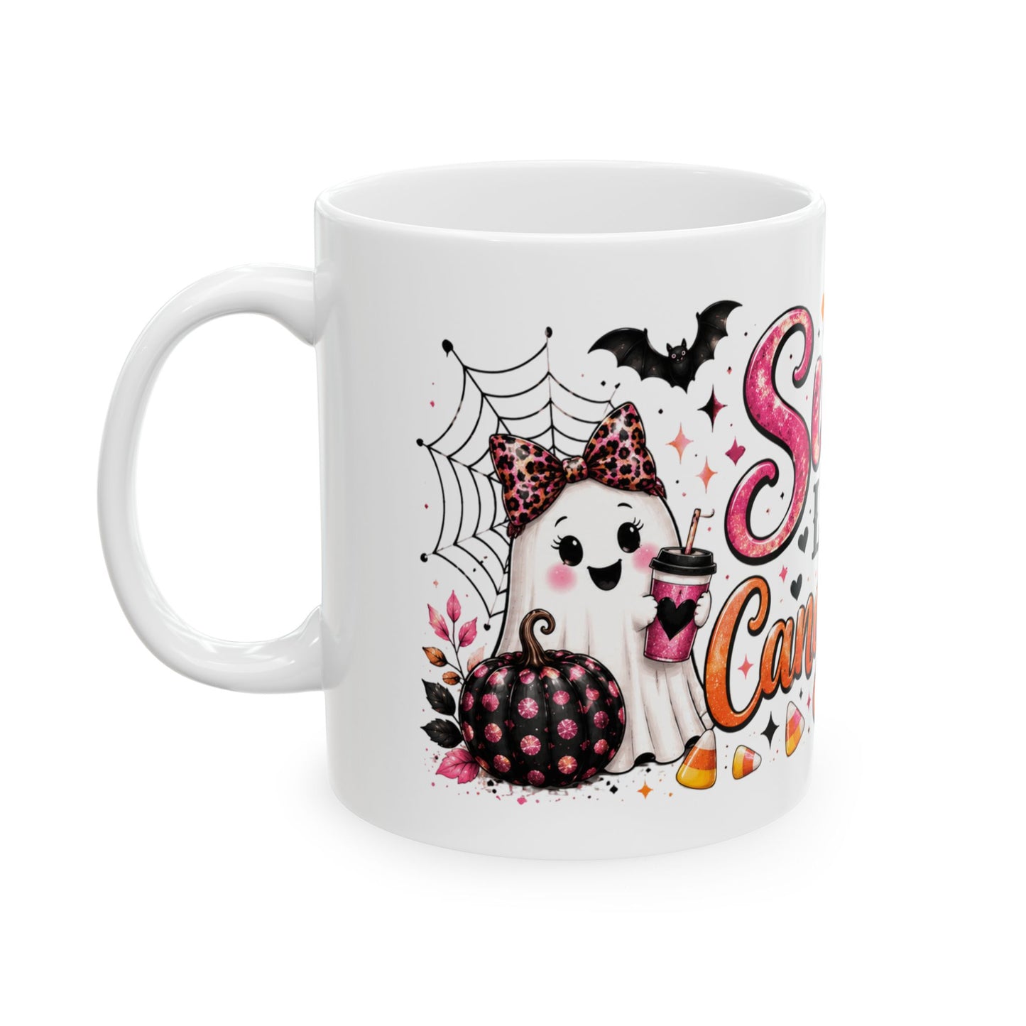 Sweet Like Candy Corn Halloween Ceramic Mug — Cute Spooky Coffee Cup (11oz/15oz)