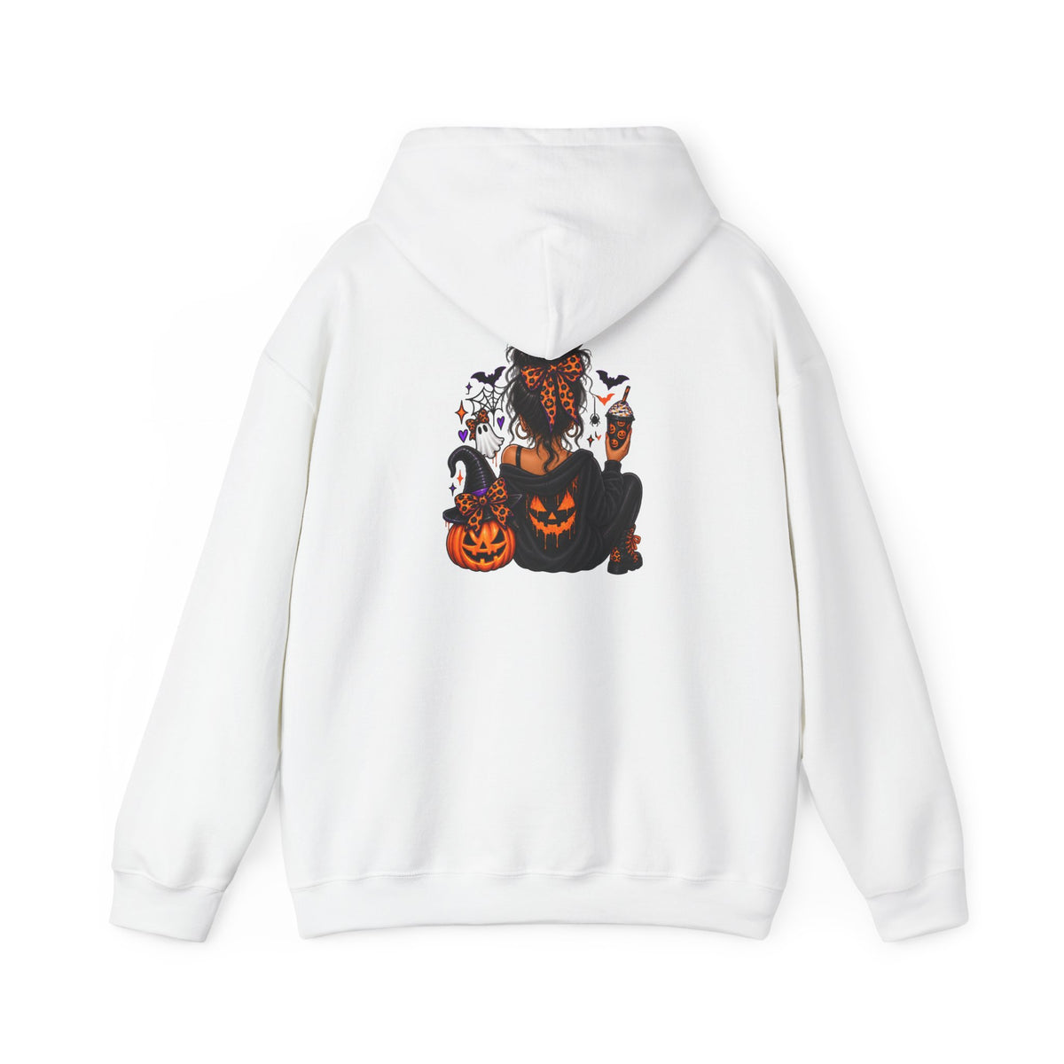 Halloween Hoodie - 'Spooky Season' Pumpkin & Witch Graphic Hooded Sweatshirt