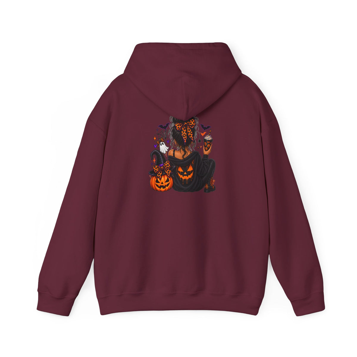 Halloween Hoodie - 'Spooky Season' Pumpkin & Witch Graphic Hooded Sweatshirt