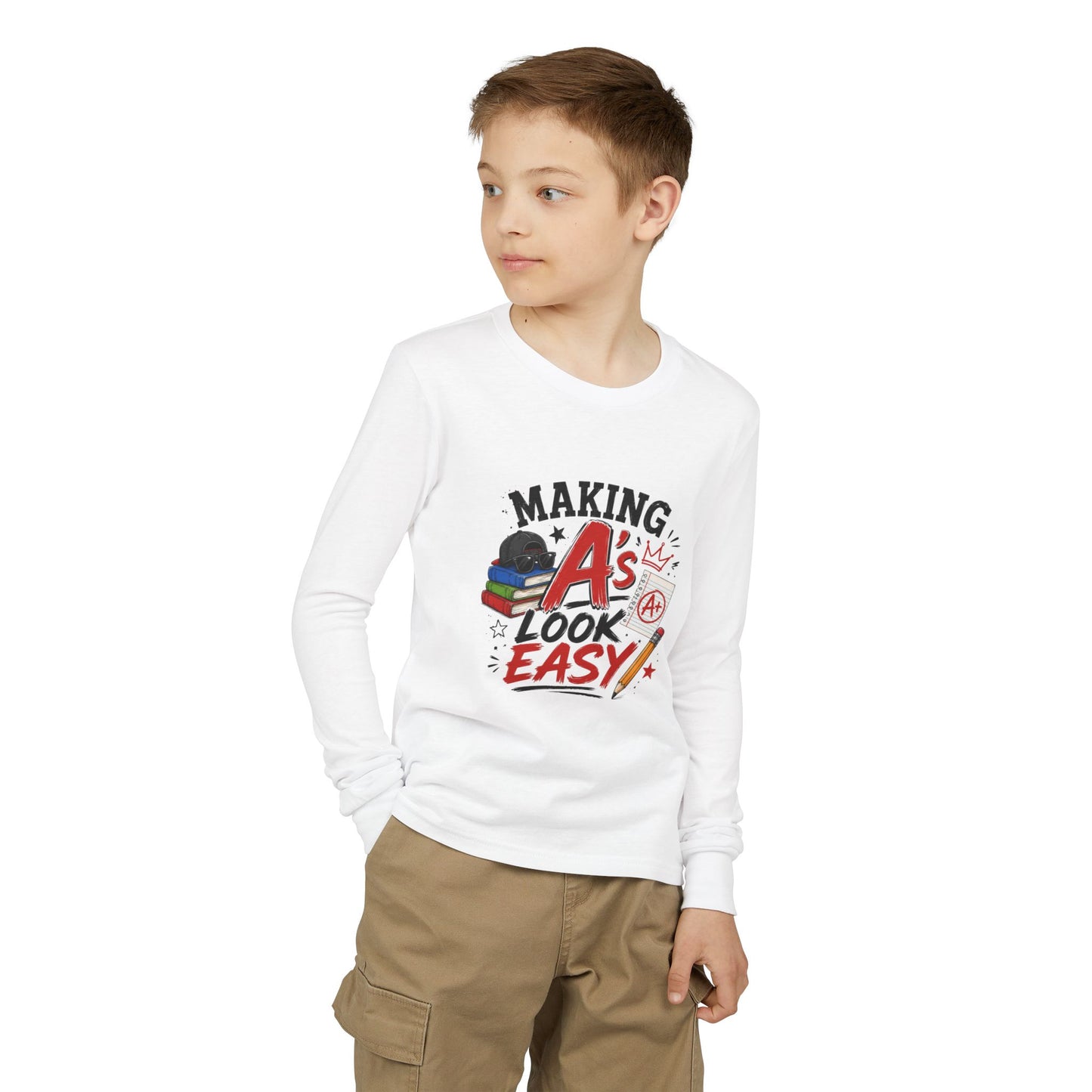 Making A's Look Easy Youth Long Sleeve Tee