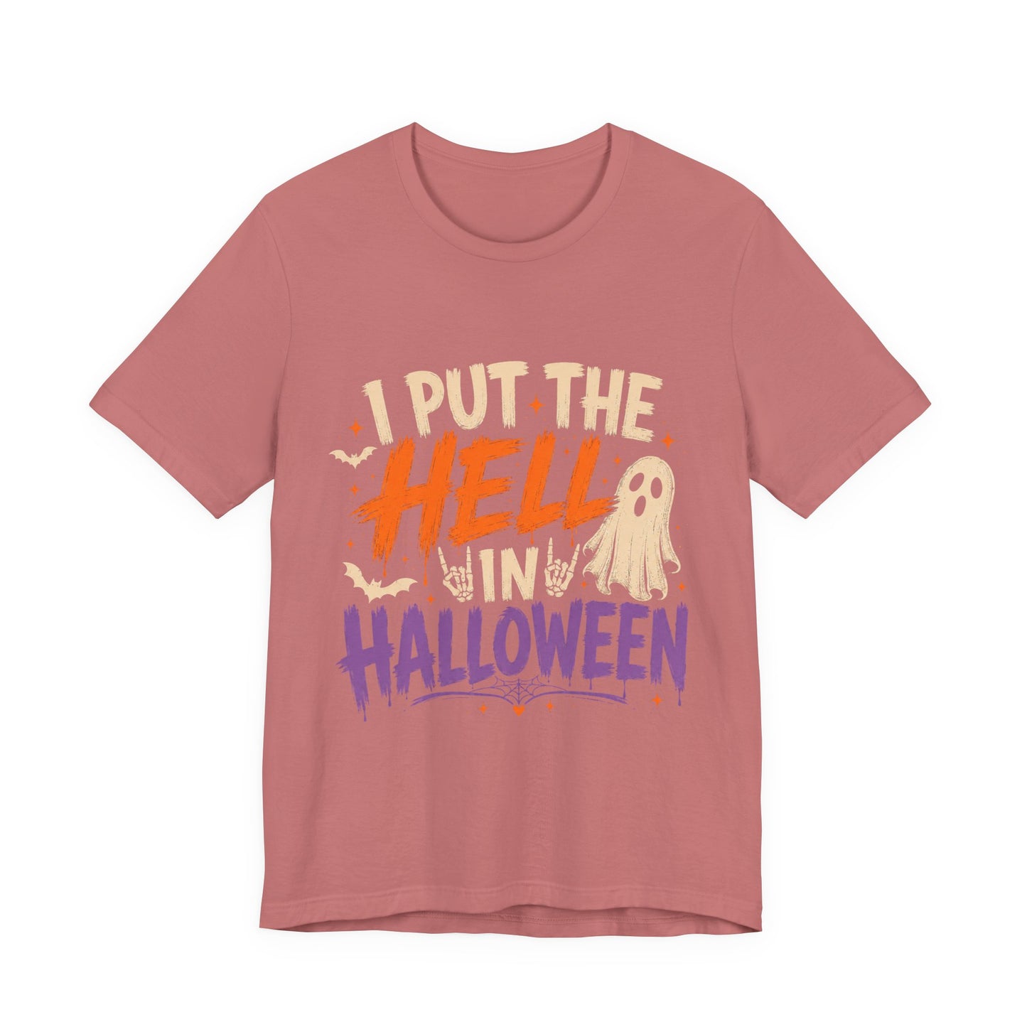 Halloween T-Shirt - "I Put the Hell in Halloween" Ghost Graphic Tee