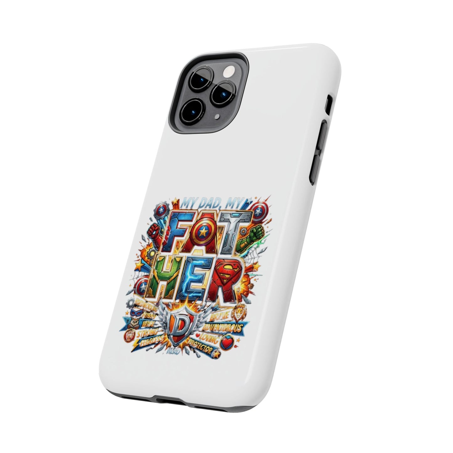 Tough Phone Case — 'My Dad, My Father' Superhero Collage Protective Cover