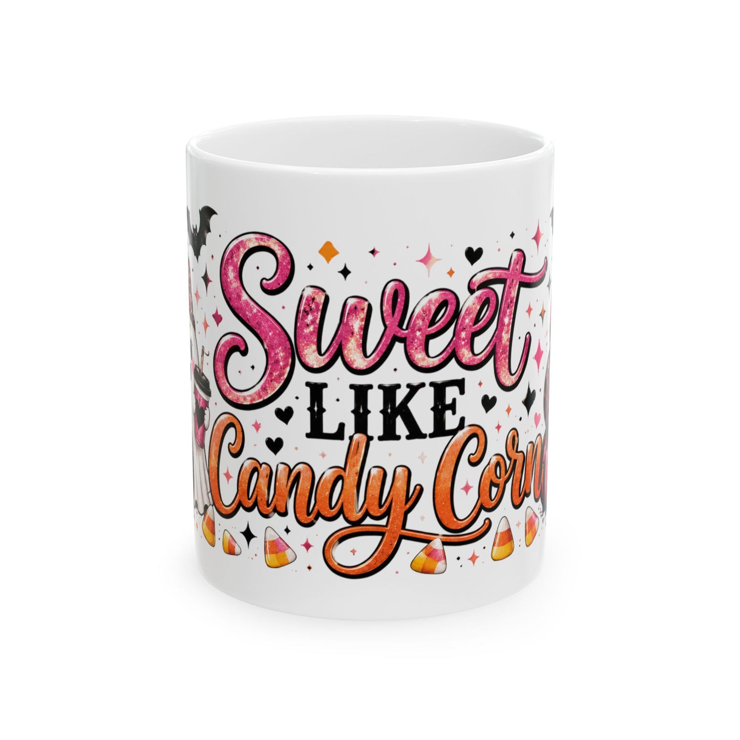 Sweet Like Candy Corn Halloween Ceramic Mug — Cute Spooky Coffee Cup (11oz/15oz)