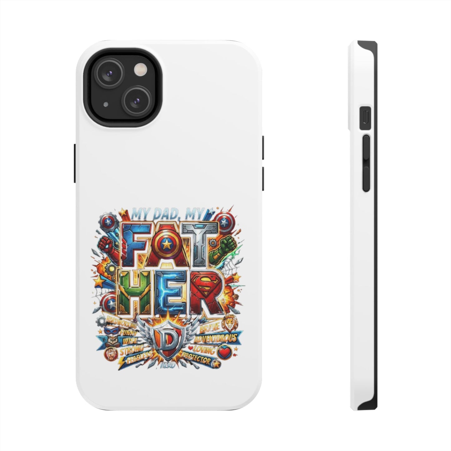 Tough Phone Case — 'My Dad, My Father' Superhero Collage Protective Cover