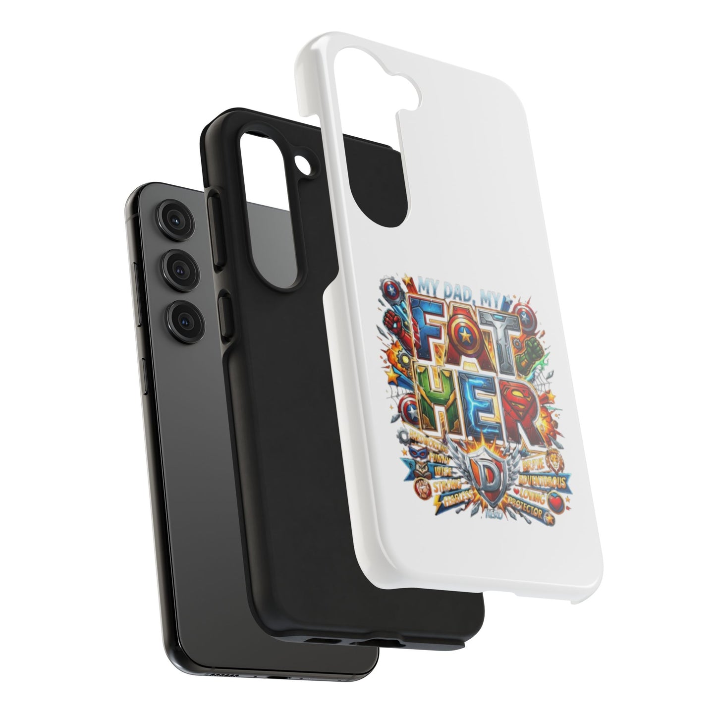 Tough Phone Case — 'My Dad, My Father' Superhero Collage Protective Cover