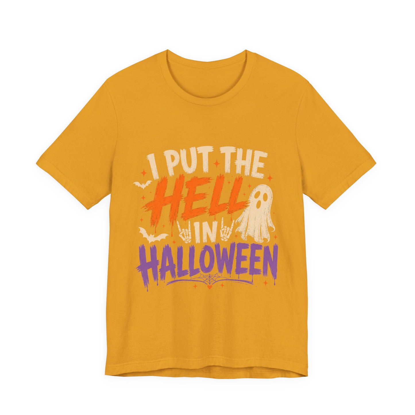 Halloween T-Shirt - "I Put the Hell in Halloween" Ghost Graphic Tee