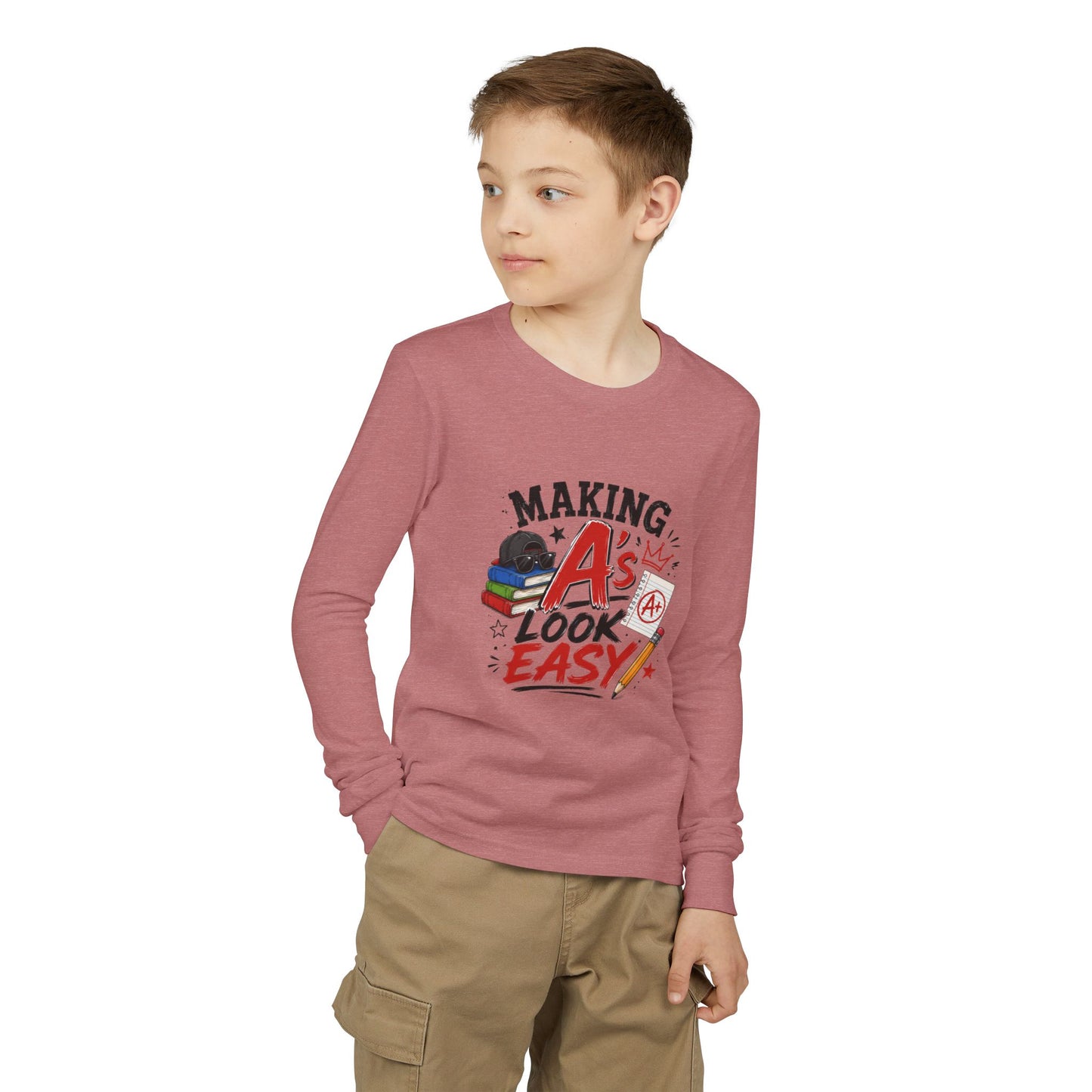 Making A's Look Easy Youth Long Sleeve Tee