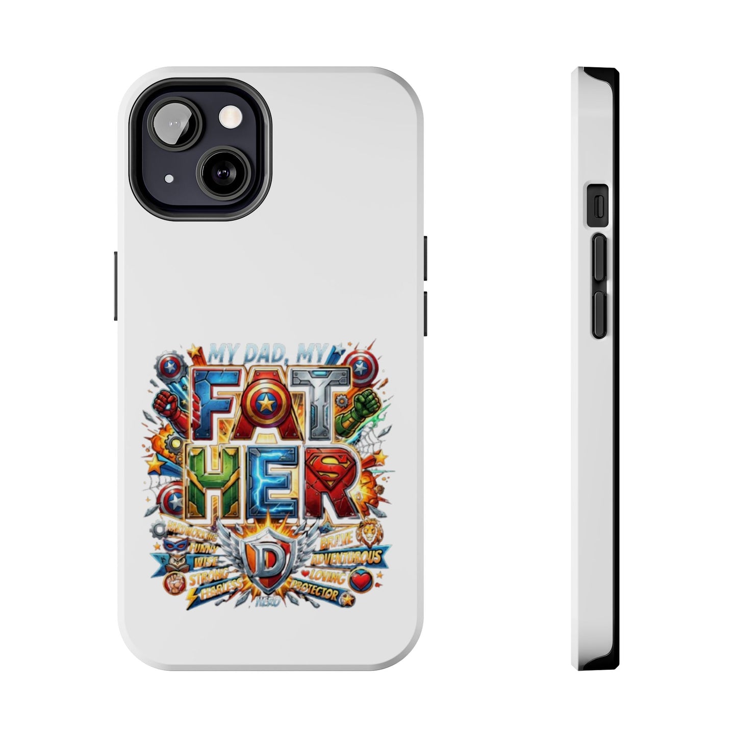 Tough Phone Case — 'My Dad, My Father' Superhero Collage Protective Cover