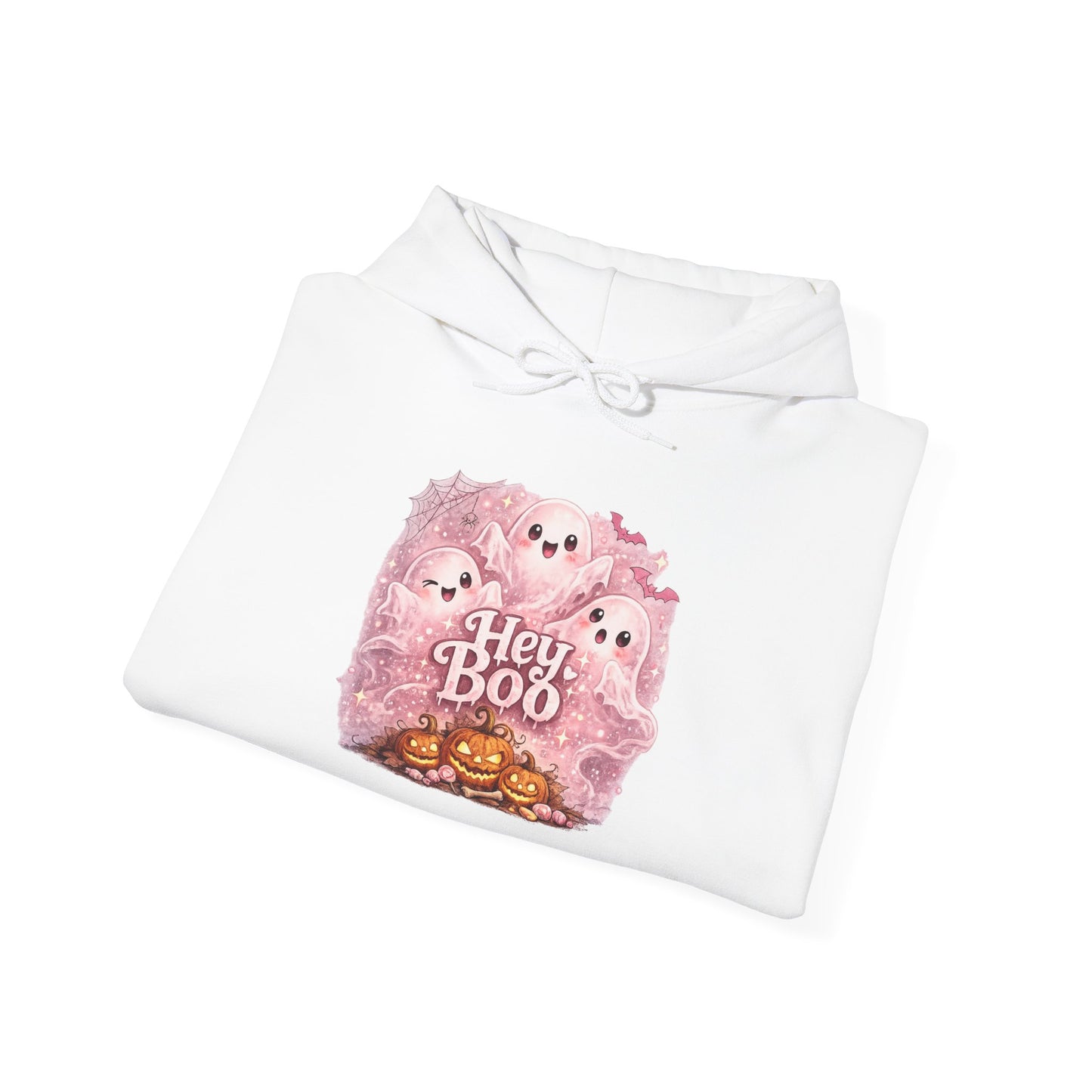 Cute Pink Ghosts & Jack-O'-Lantern Halloween Sweatshirt