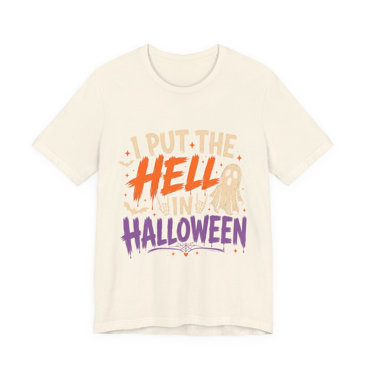 Halloween T-Shirt - "I Put the Hell in Halloween" Ghost Graphic Tee