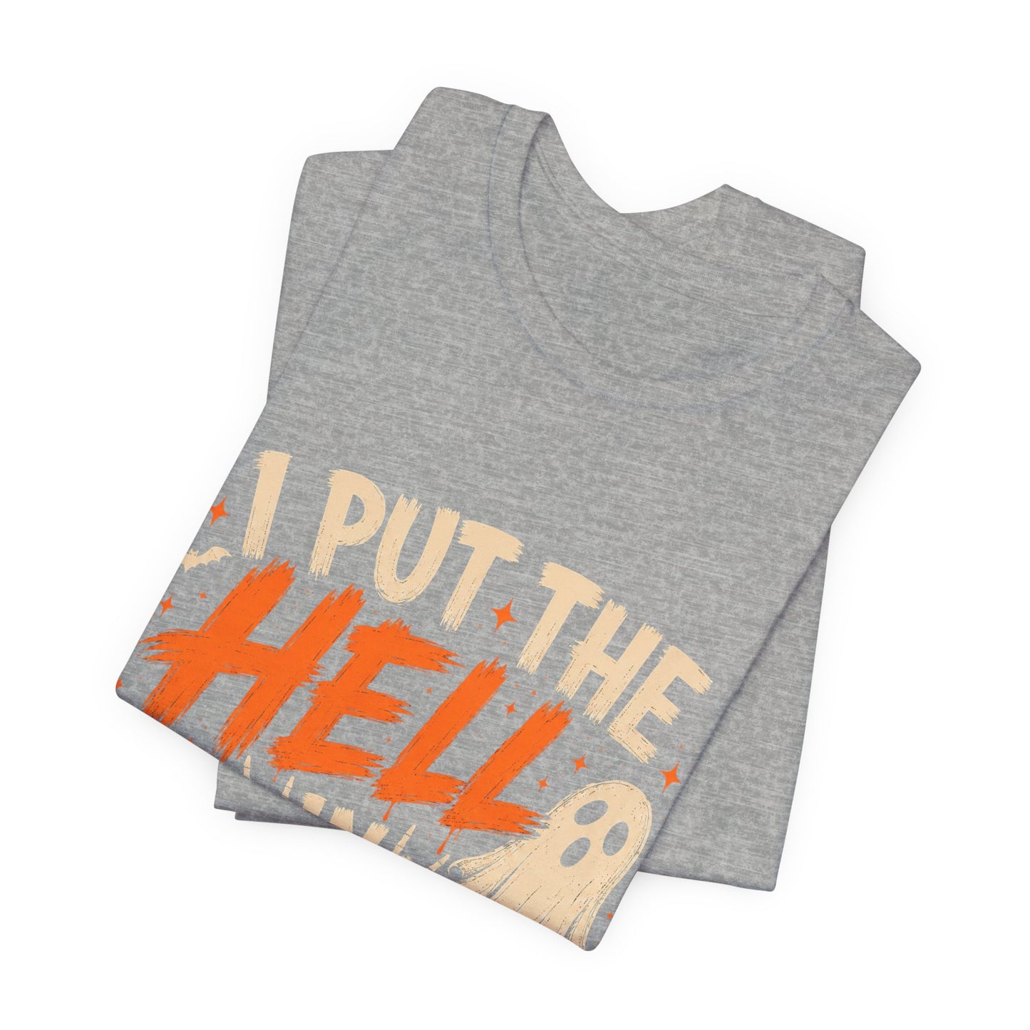Halloween T-Shirt - "I Put the Hell in Halloween" Ghost Graphic Tee
