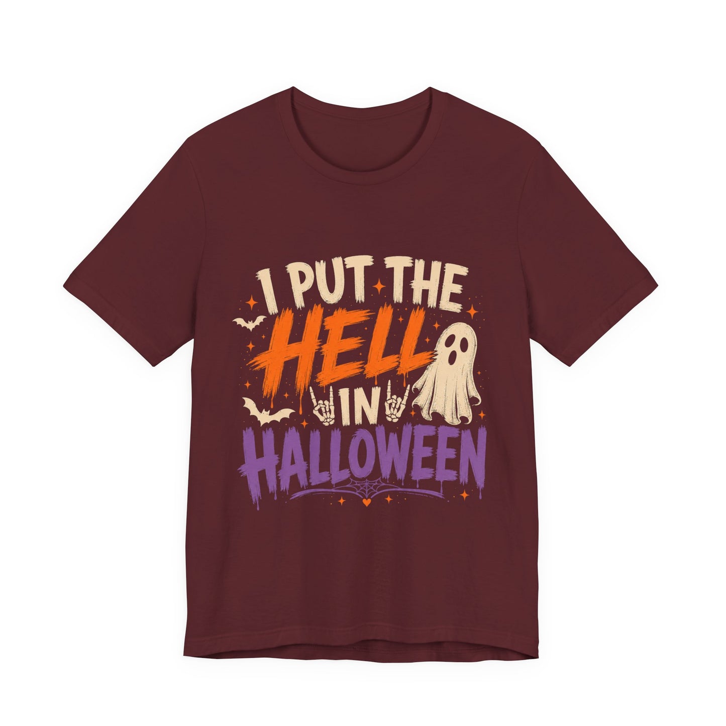 Halloween T-Shirt - "I Put the Hell in Halloween" Ghost Graphic Tee