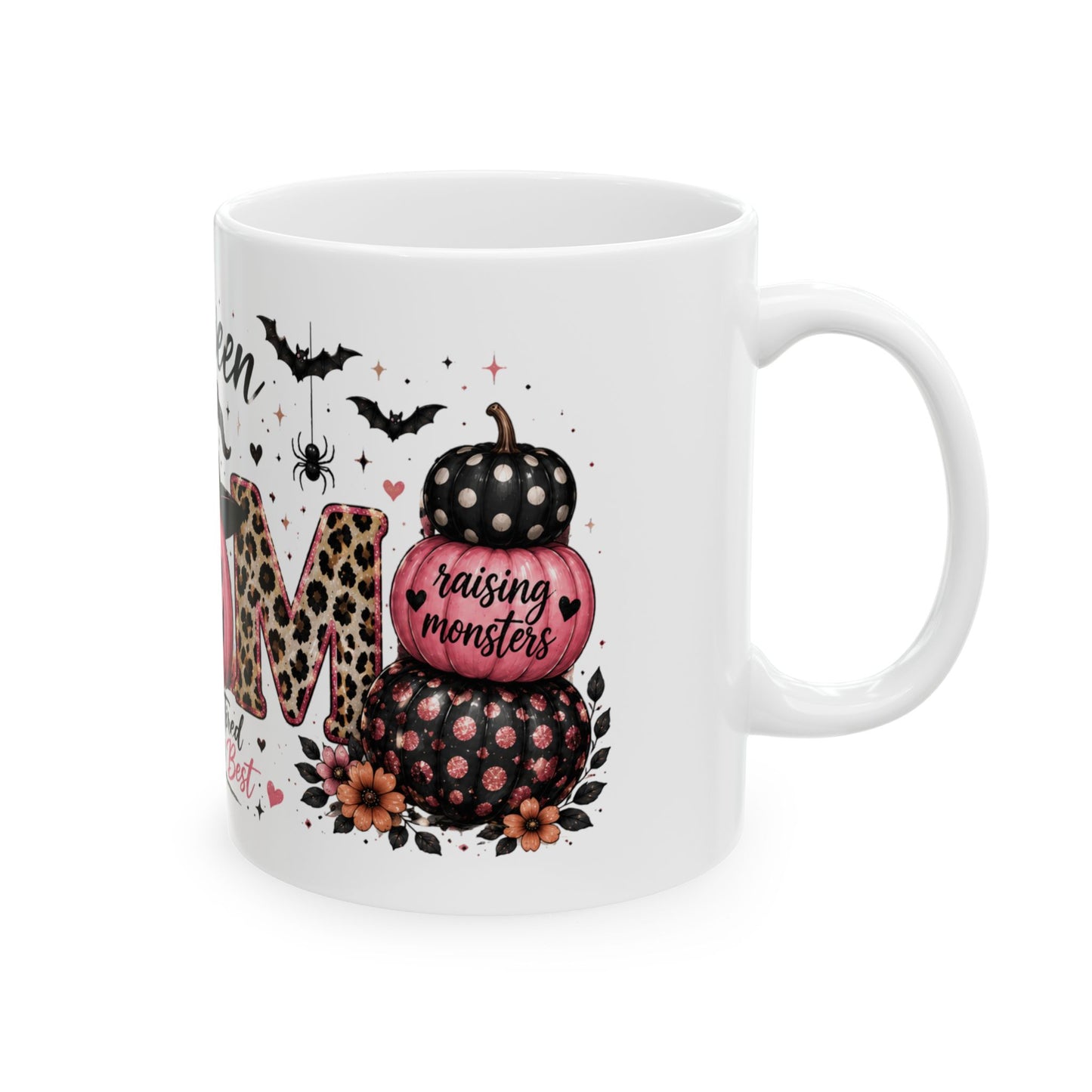 Halloween Mom Mug – "Witchy, Tired & Doing My Best" Ceramic Coffee Cup (11oz & 15oz)