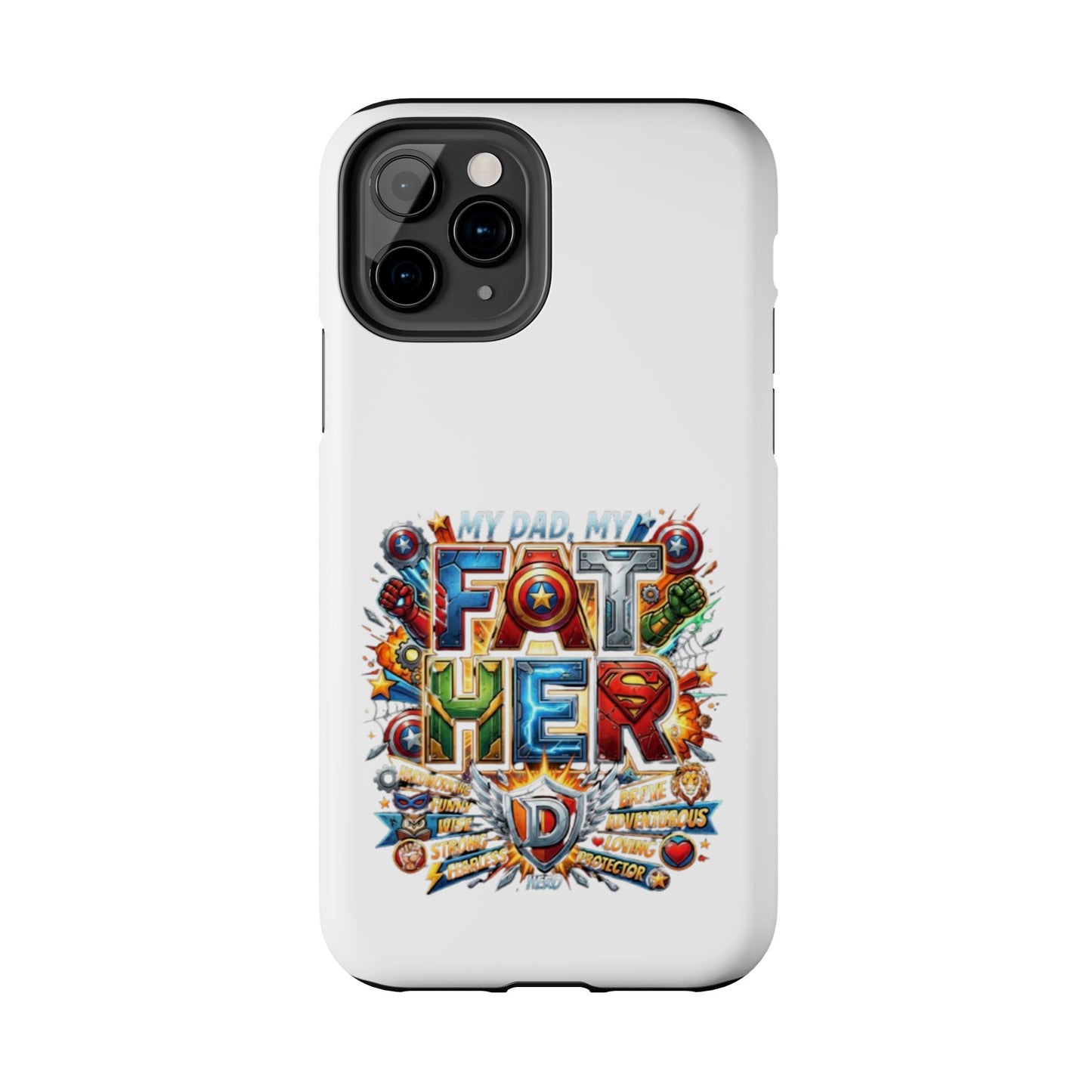 Tough Phone Case — 'My Dad, My Father' Superhero Collage Protective Cover