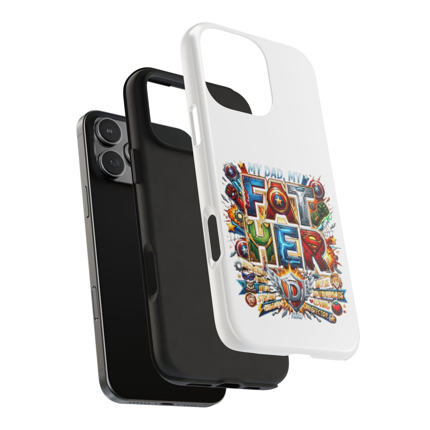Tough Phone Case — 'My Dad, My Father' Superhero Collage Protective Cover