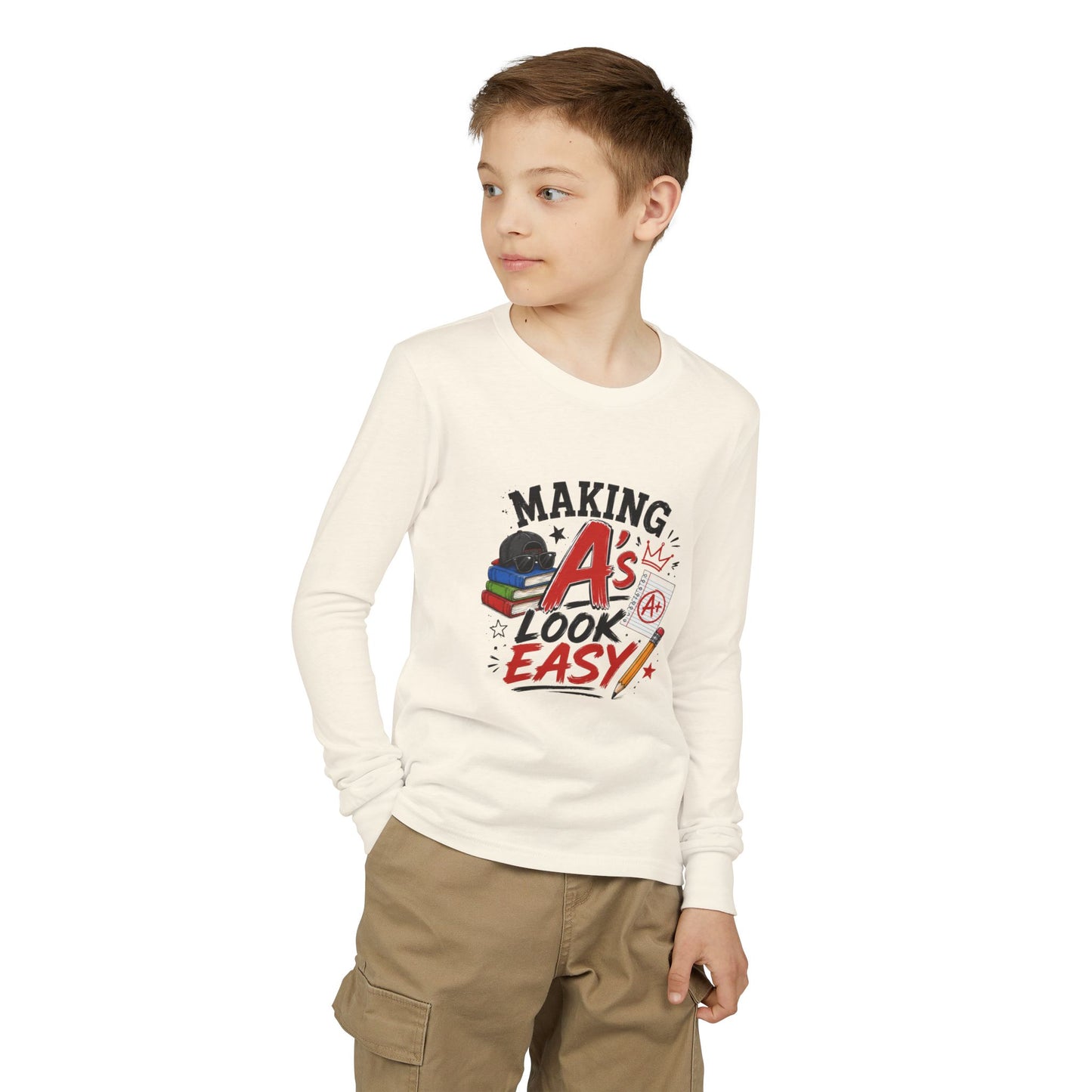Making A's Look Easy Youth Long Sleeve Tee