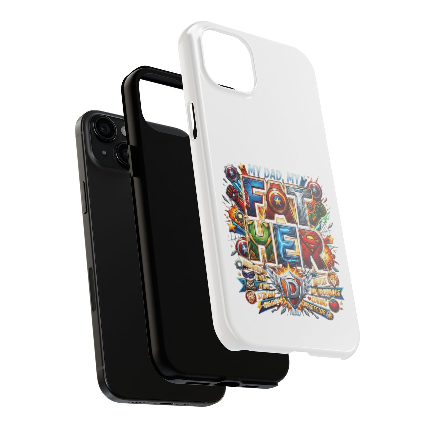 Tough Phone Case — 'My Dad, My Father' Superhero Collage Protective Cover