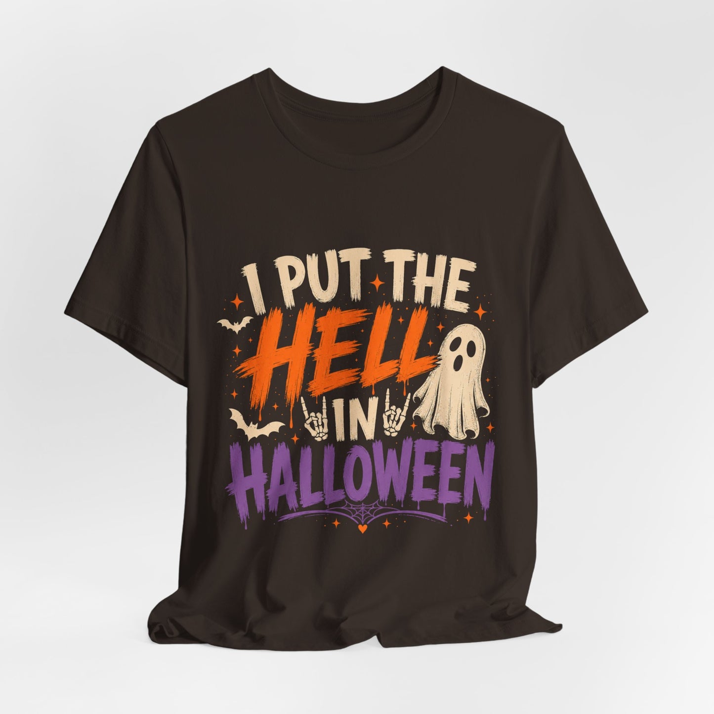 Halloween T-Shirt - "I Put the Hell in Halloween" Ghost Graphic Tee