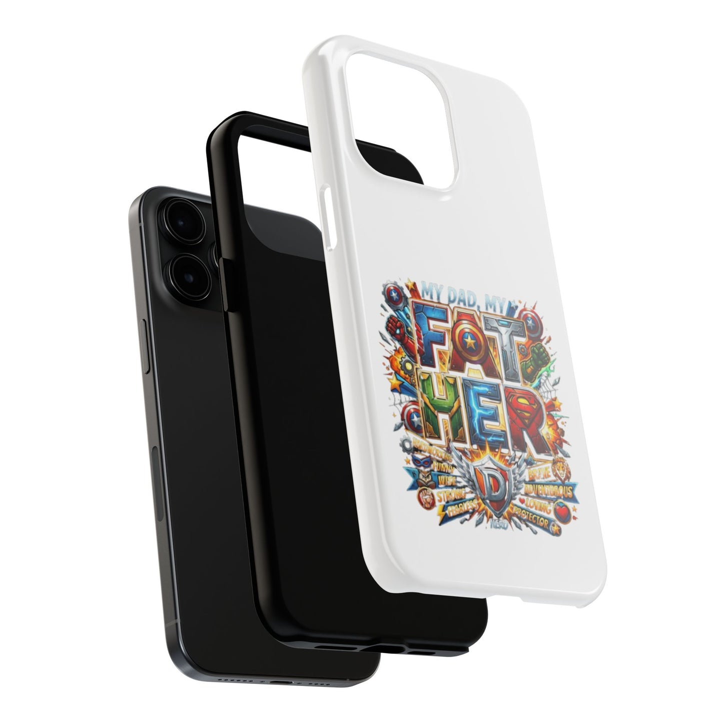 Tough Phone Case — 'My Dad, My Father' Superhero Collage Protective Cover