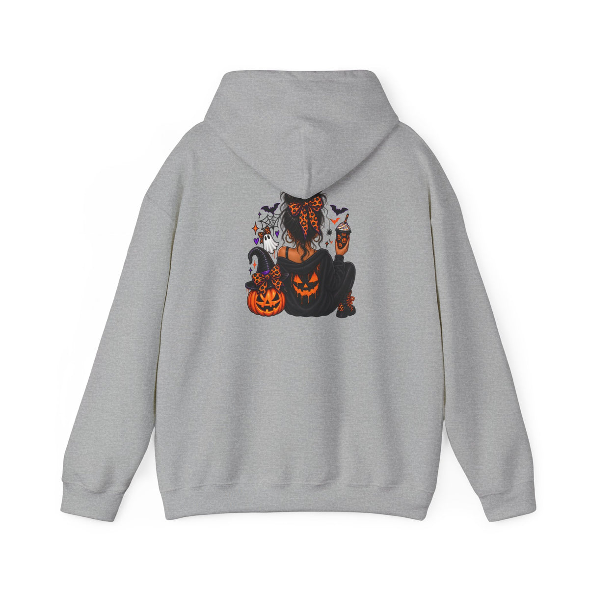 Halloween Hoodie - 'Spooky Season' Pumpkin & Witch Graphic Hooded Sweatshirt