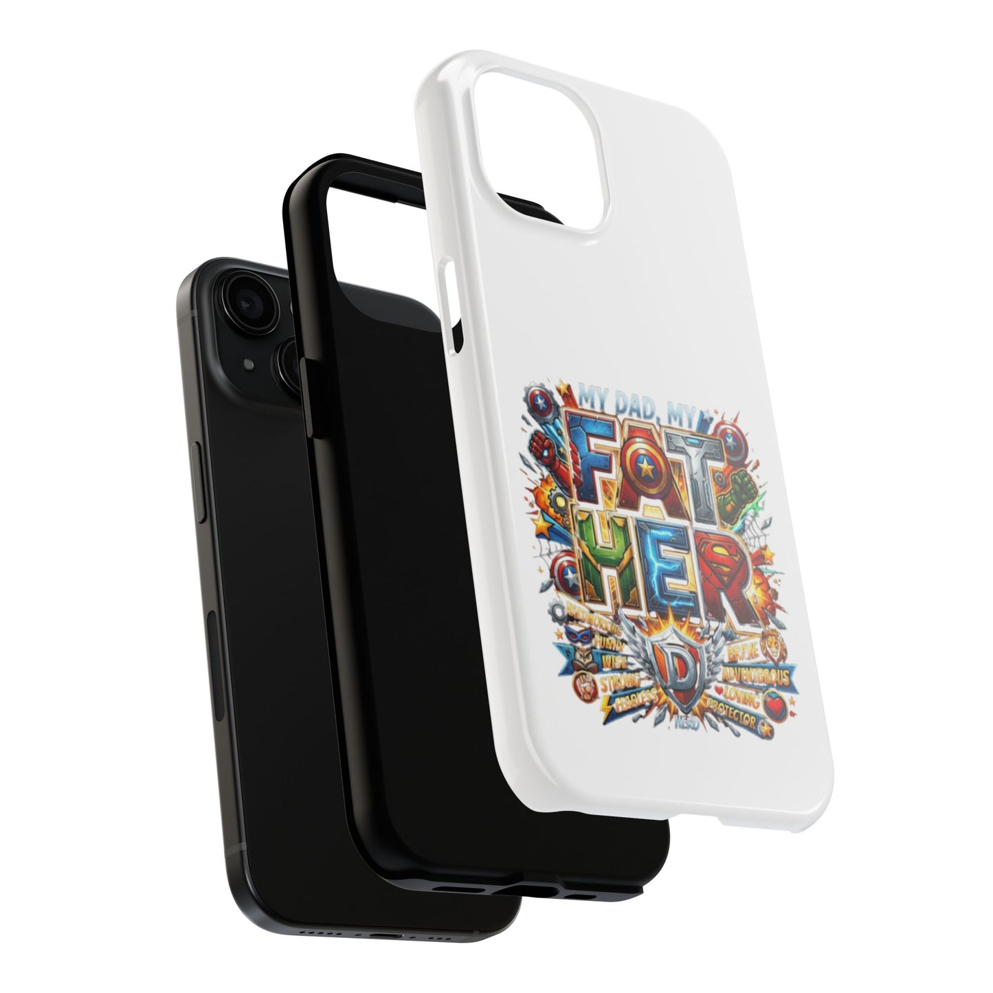 Tough Phone Case — 'My Dad, My Father' Superhero Collage Protective Cover