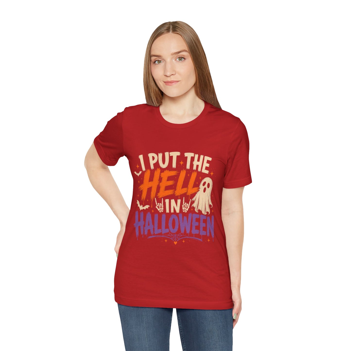 Halloween T-Shirt - "I Put the Hell in Halloween" Ghost Graphic Tee
