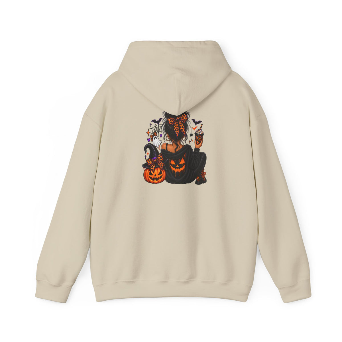 Halloween Hoodie - 'Spooky Season' Pumpkin & Witch Graphic Hooded Sweatshirt