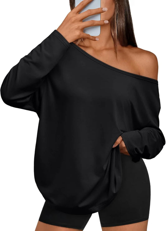 Trendy Queen Off The Shoulder Oversized Top