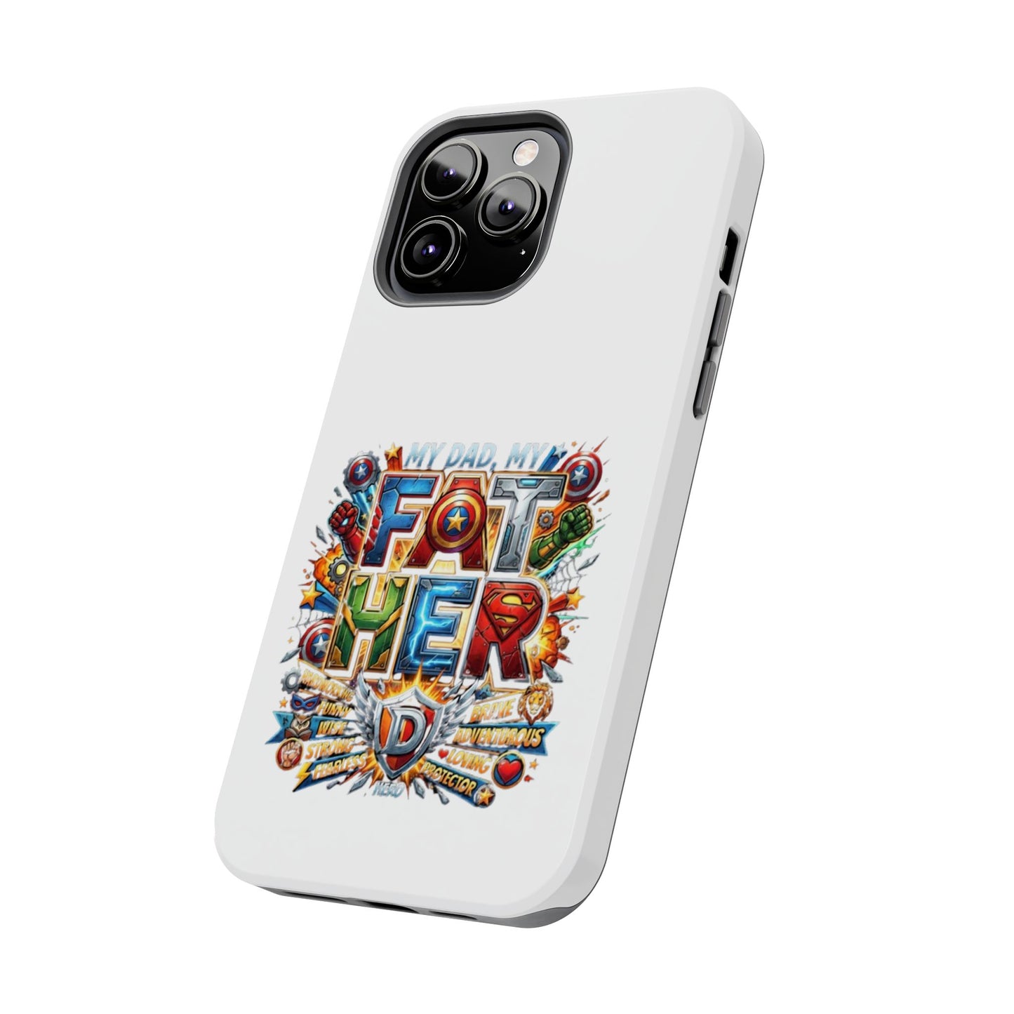 Tough Phone Case — 'My Dad, My Father' Superhero Collage Protective Cover