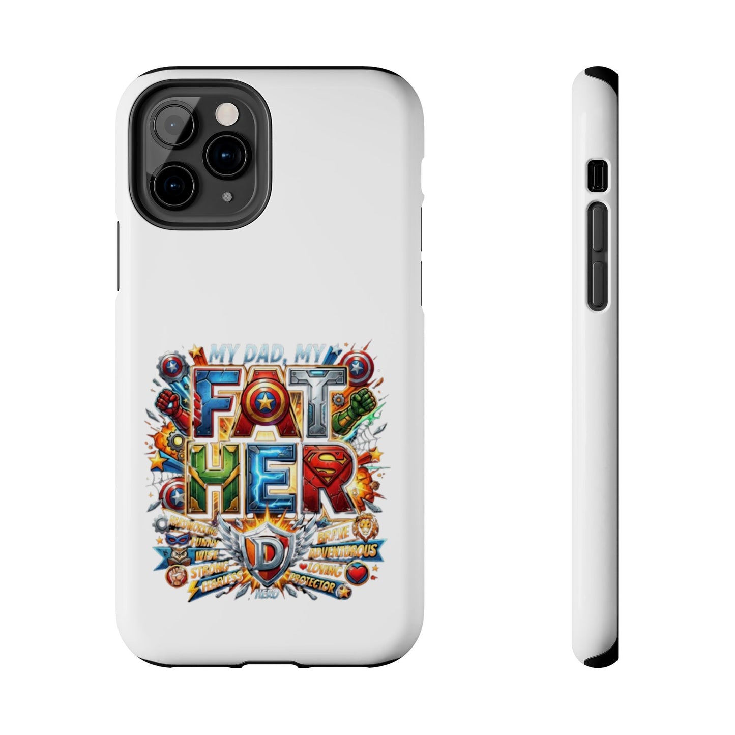 Tough Phone Case — 'My Dad, My Father' Superhero Collage Protective Cover