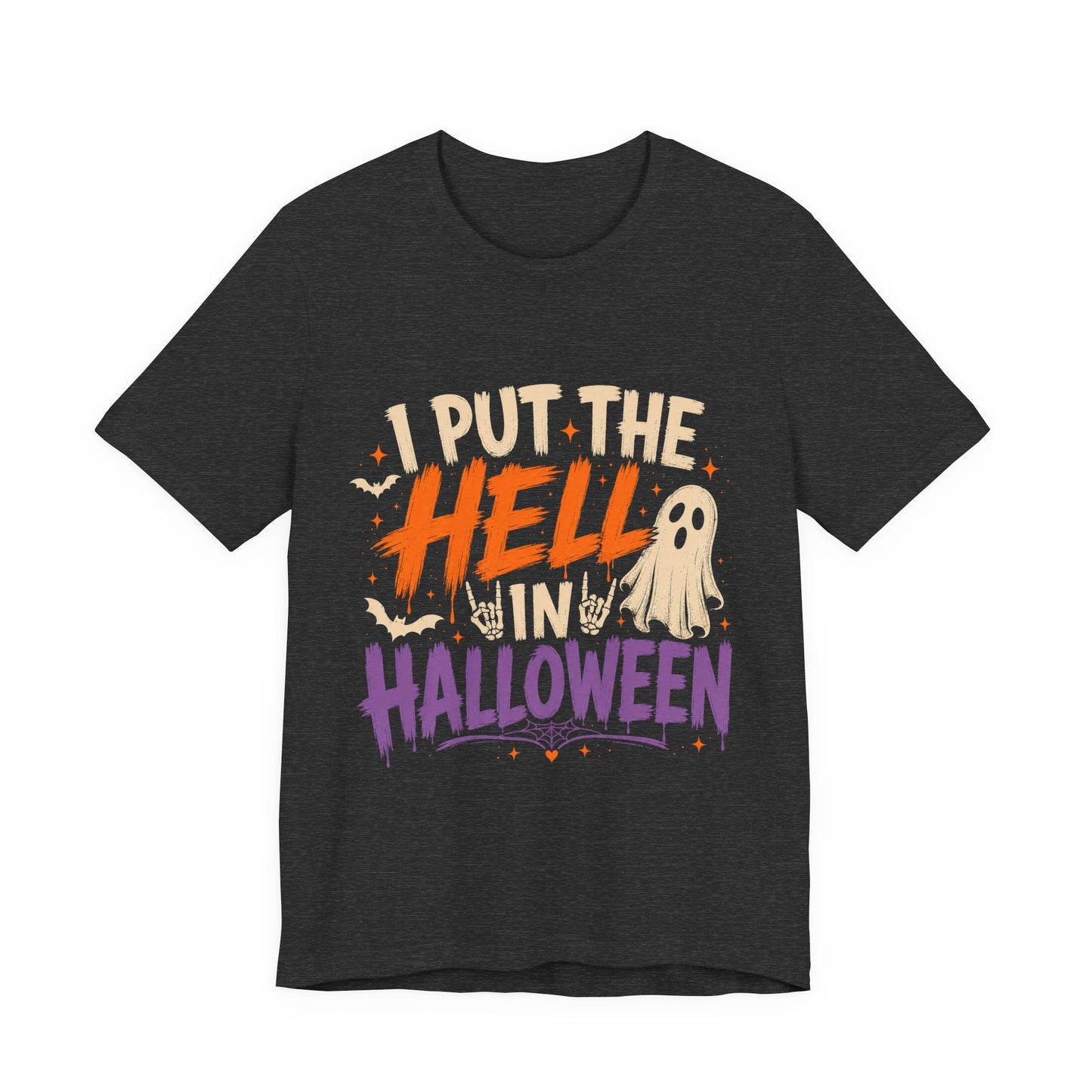 Halloween T-Shirt - "I Put the Hell in Halloween" Ghost Graphic Tee