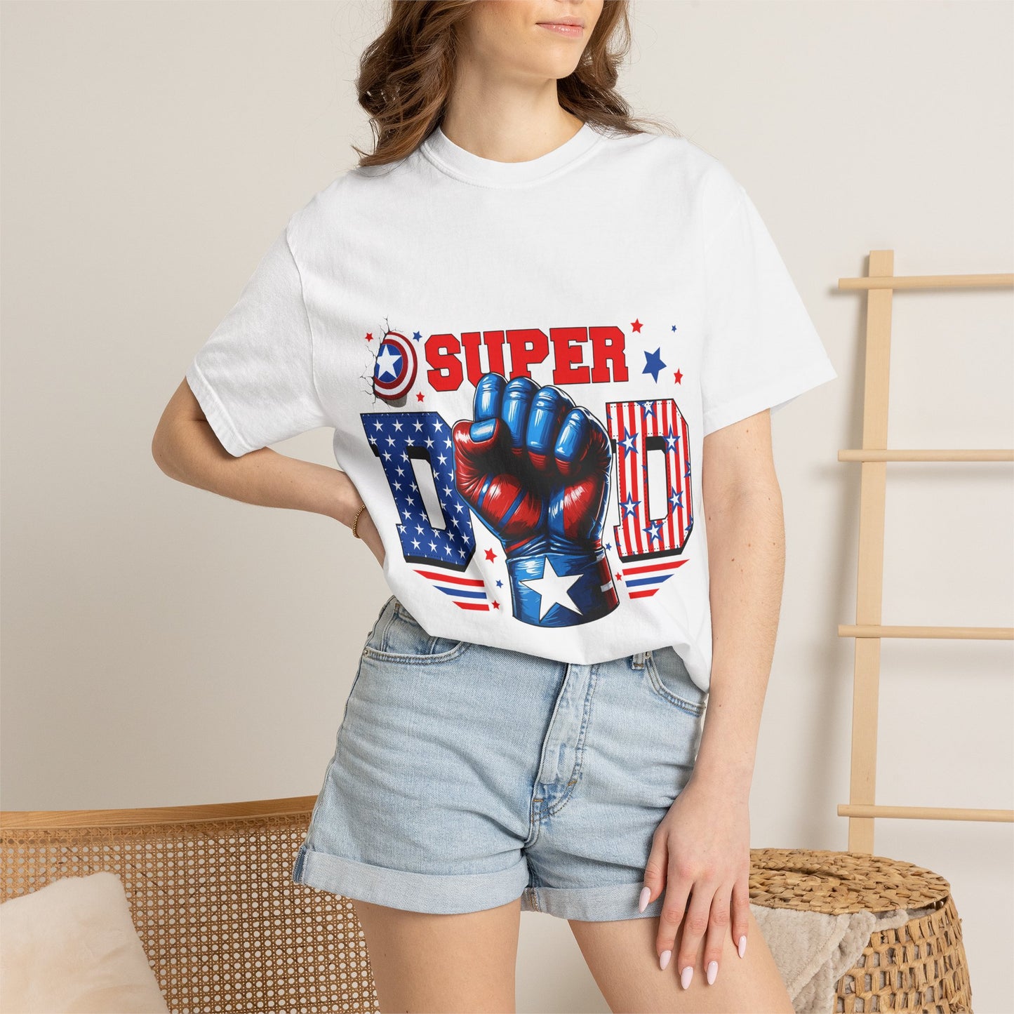 Super Dad Patriotic T-Shirt — American Flag Fist Father’s Day Tee