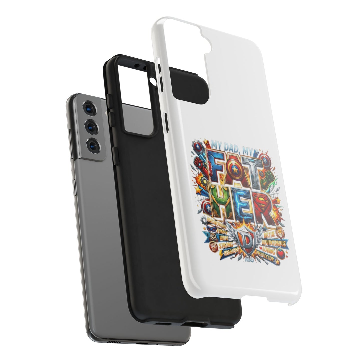 Tough Phone Case — 'My Dad, My Father' Superhero Collage Protective Cover
