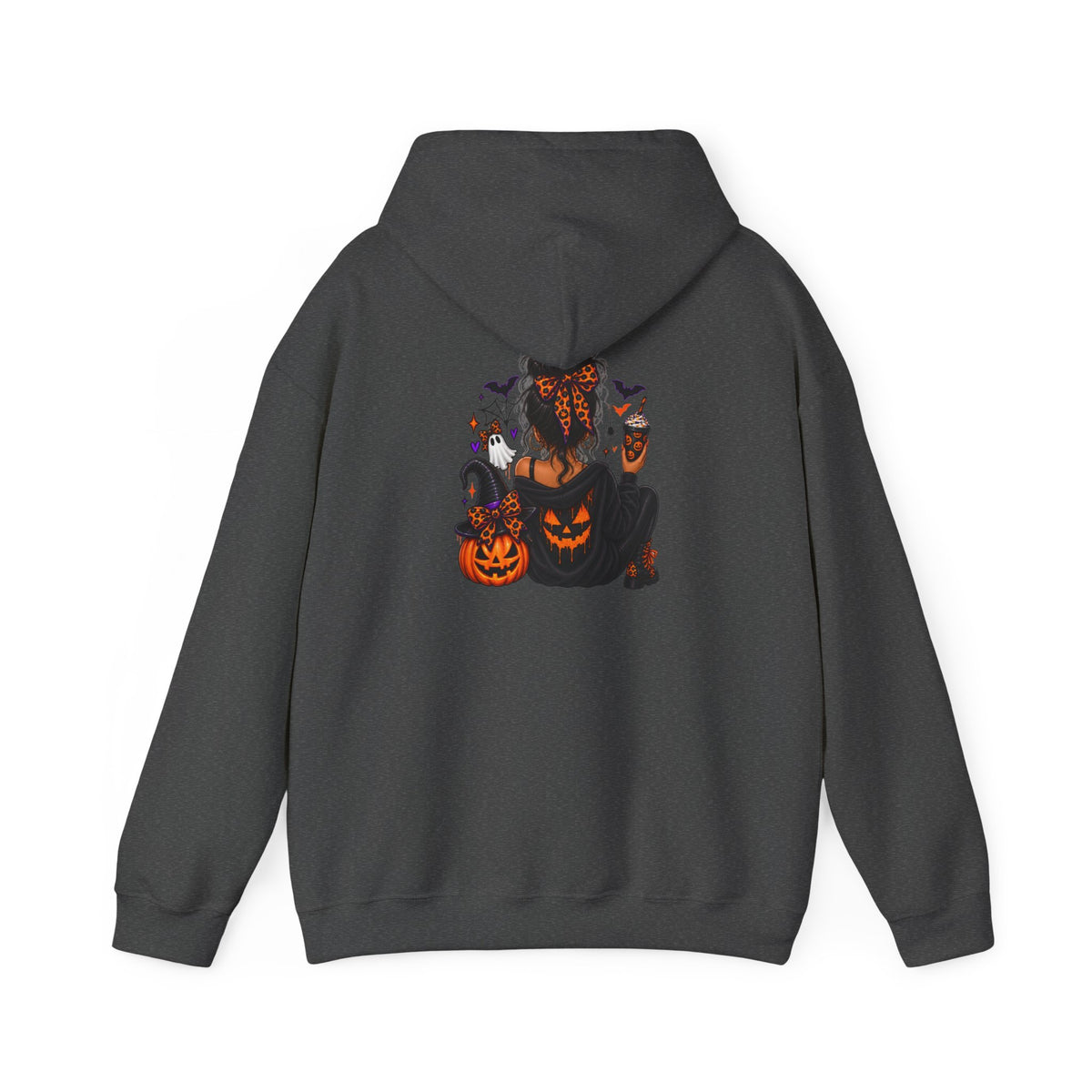 Halloween Hoodie - 'Spooky Season' Pumpkin & Witch Graphic Hooded Sweatshirt